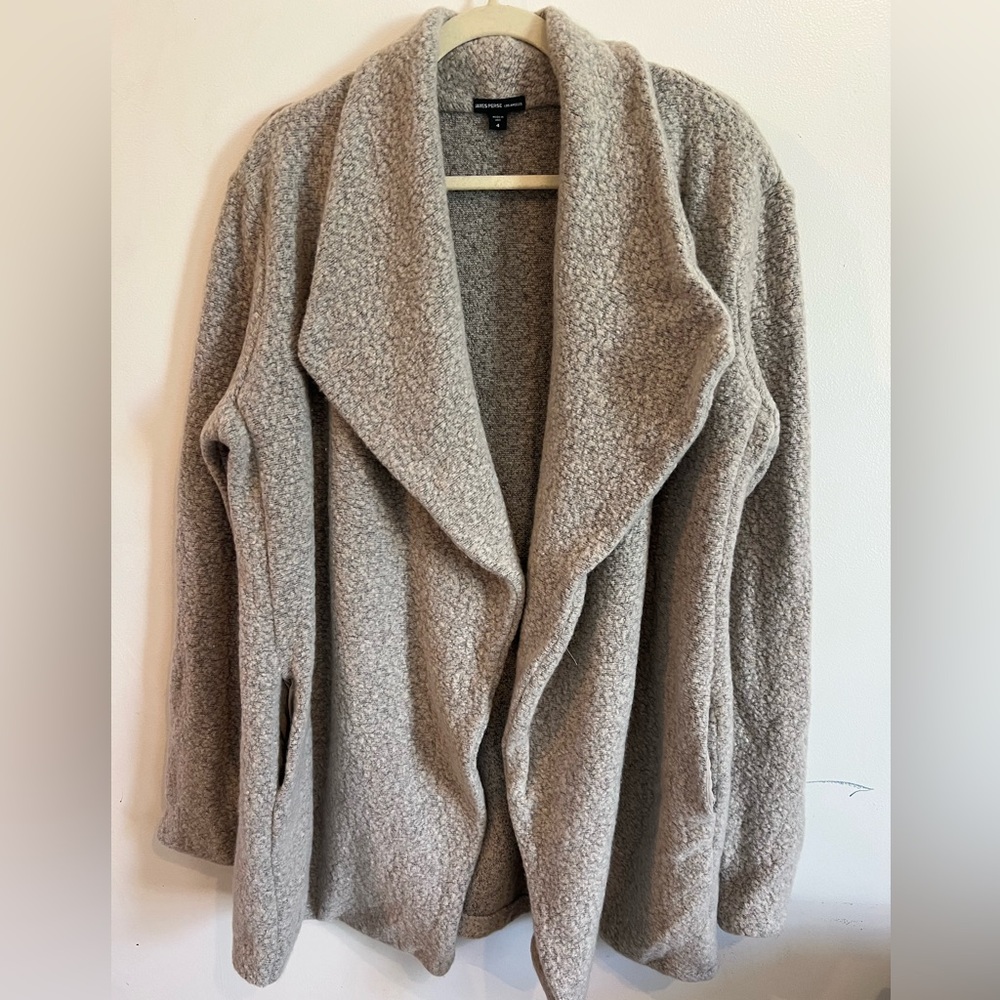 James Perse oatmeal boucle long cardigan sweater size 4